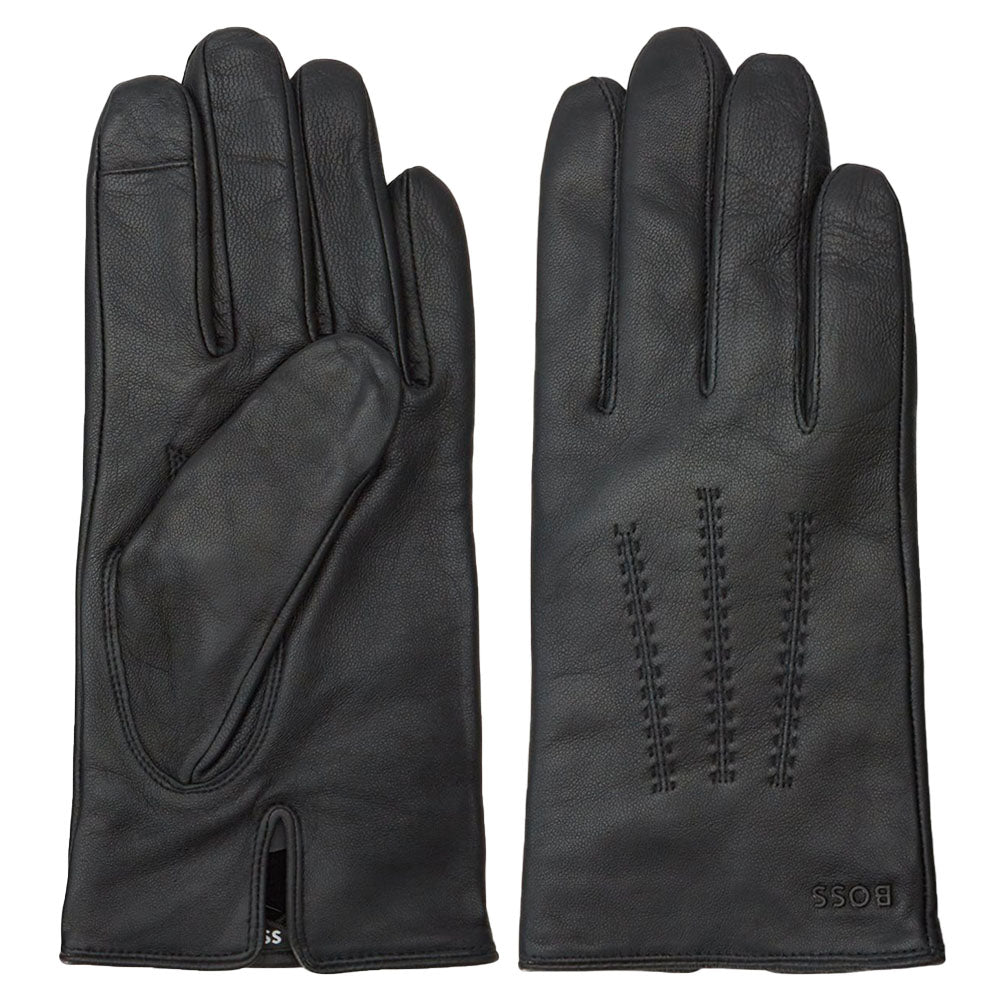 handschuhe herren boss BOSS Herren Lederhandschuhe mit Futter, Hainz ME, Black