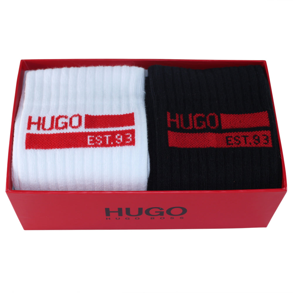 HUGO, Herrensocken mit Logo im Geschenkset, 2er Pack, Rib, 40-46