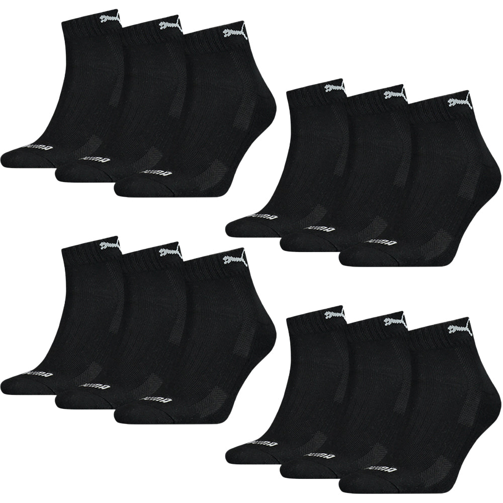 PUMA Cushioned Quarter Socks 12er Multi Pack, black