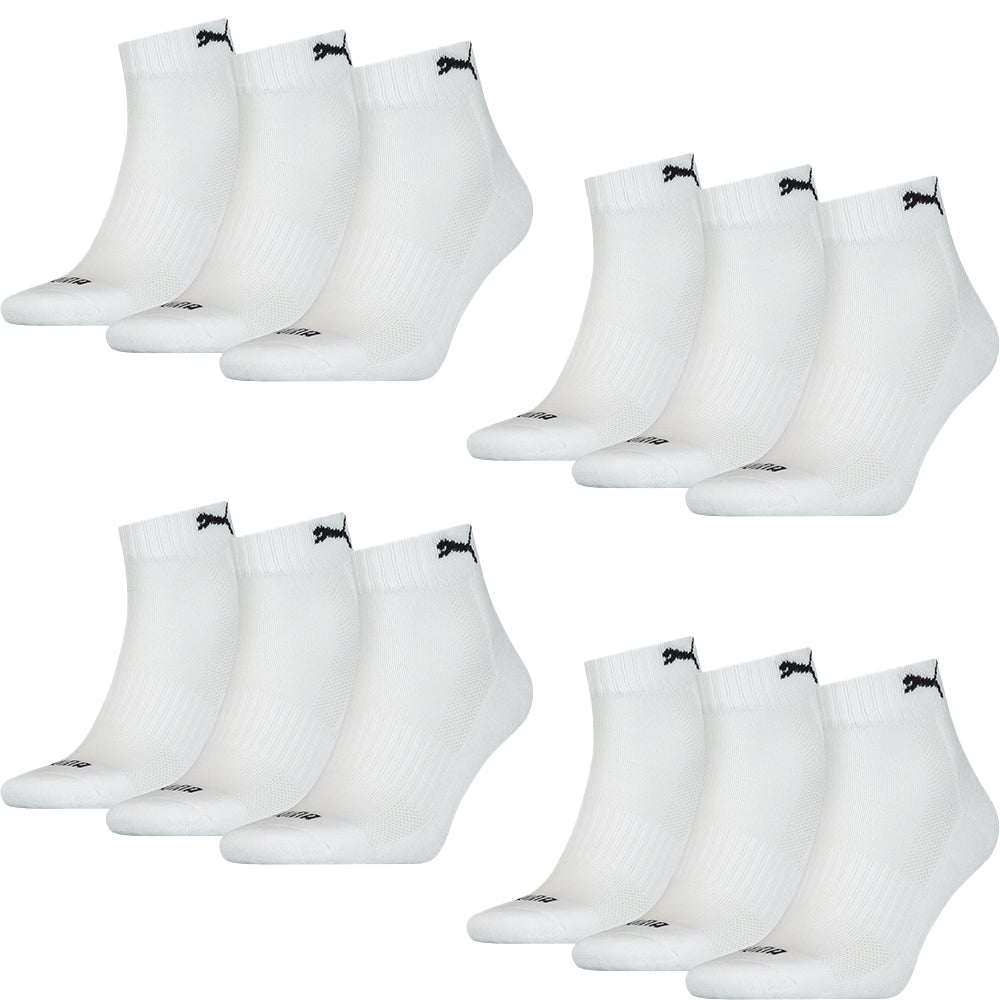 PUMA Cushioned Quarter Socks 12er Multi Pack, white