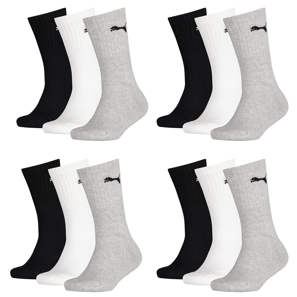 PUMA Junior Crew Socks 12er Multi Pack, grey/white/black