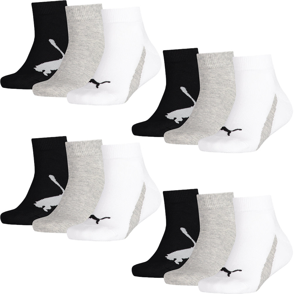 PUMA Kids Quarter Socks 12er Multi Pack, white/grey/black