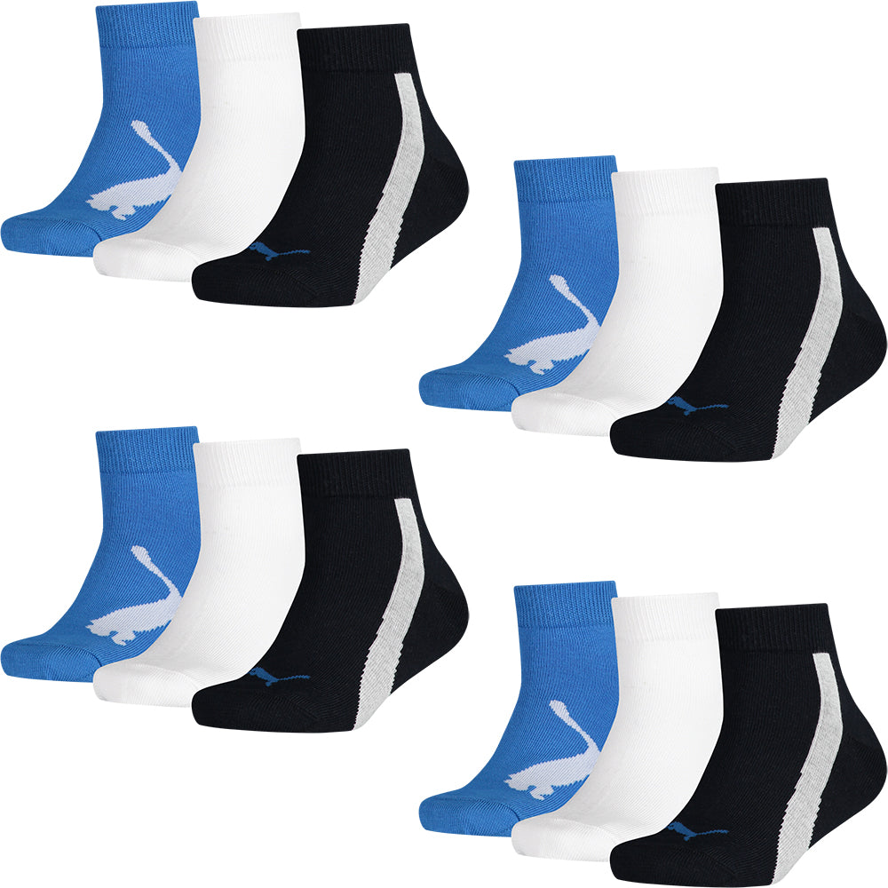 PUMA Kids Quarter Socks 12er Multi Pack, navy/white/blue