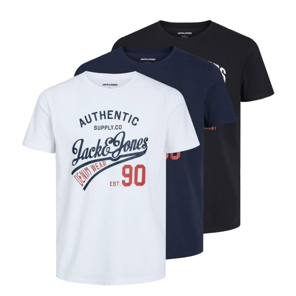 JACK & JONES JJETHAN TEE SS CREW NECK 3PK