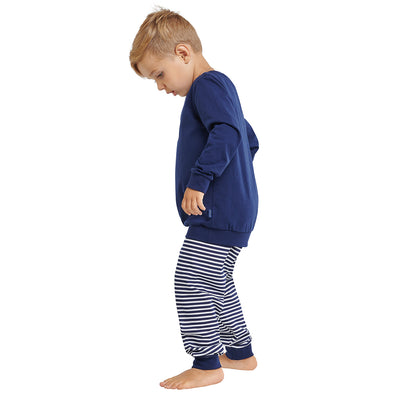 Schiesser Jungen-Schlafanzug lang, blau