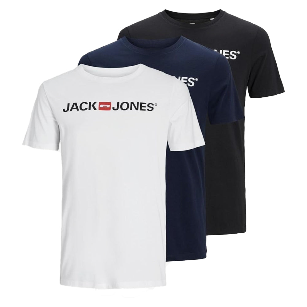 JACK & JONES JJECORP LOGO TEE SS CREW NECK 3PK
