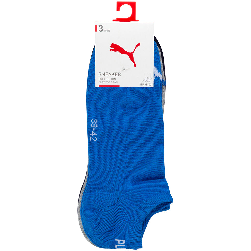PUMA Unisex Sneaker Socks Plain 12er Multi Pack, blue/greymel.
