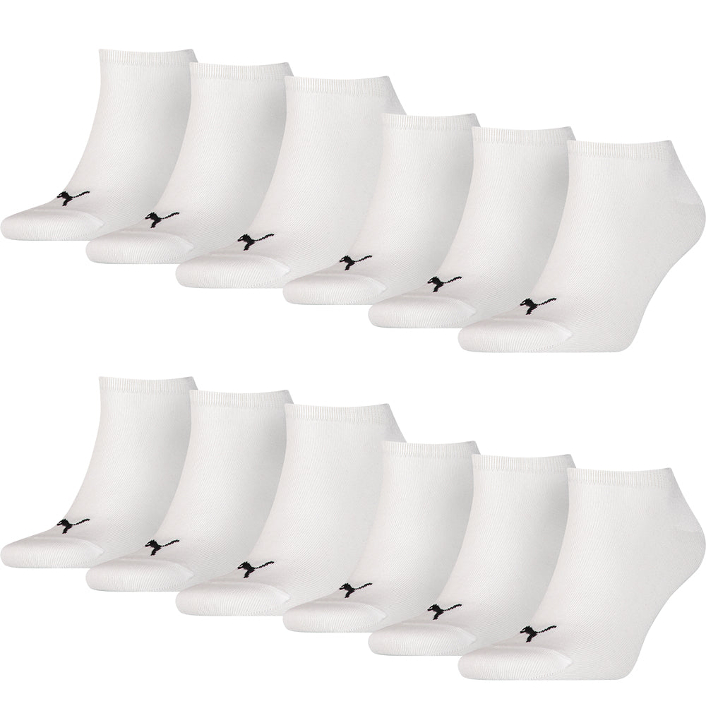 PUMA Unisex Sneaker Socks Plain 12er Multi Pack, white
