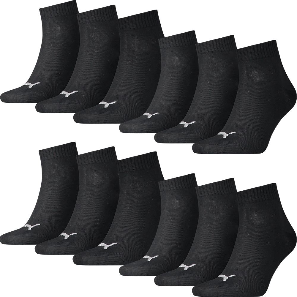 PUMA Unisex Quarter Socks Plain 12er Multi Pack, black