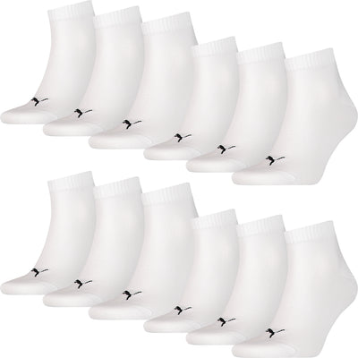 PUMA Unisex Quarter Socks Plain 12er Multi Pack, white