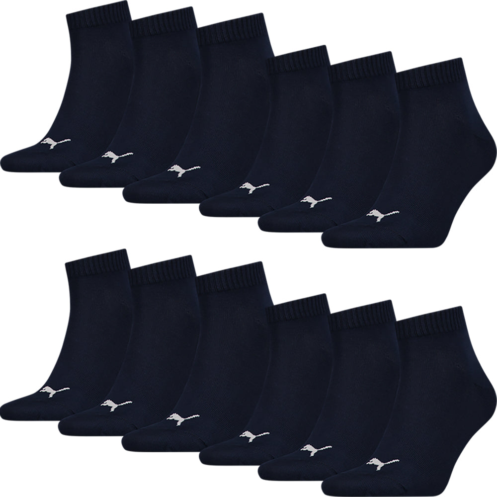 PUMA Unisex Quarter Socks Plain 12er Multi Pack, navy