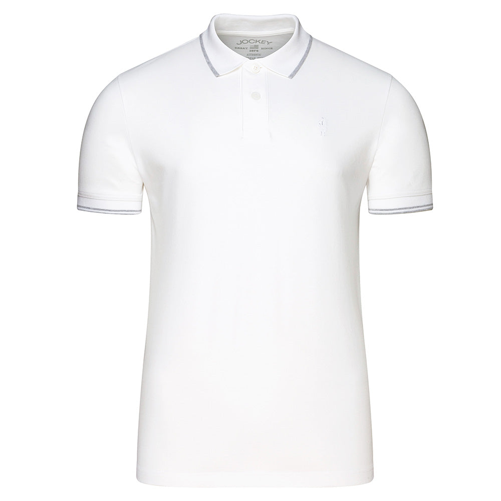 JOCKEY Herren Polo Shirt Piqu&eacute;, white