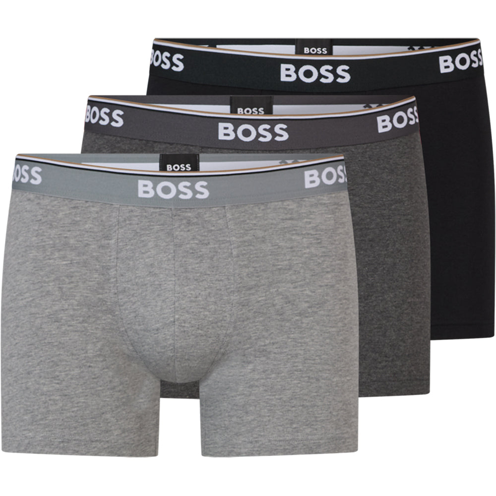 BOSS Herren Boxer Briefs, 3er Pack, Open Grey