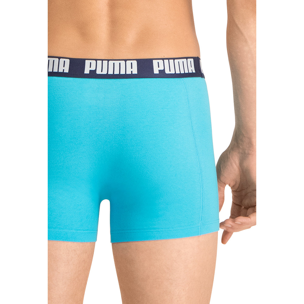 PUMA Herren Basic-Boxer 4 er Pack 521015001 Aqua/Blue