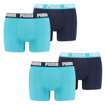 PUMA Herren Basic-Boxer 4 er Pack 521015001 Aqua/Blue