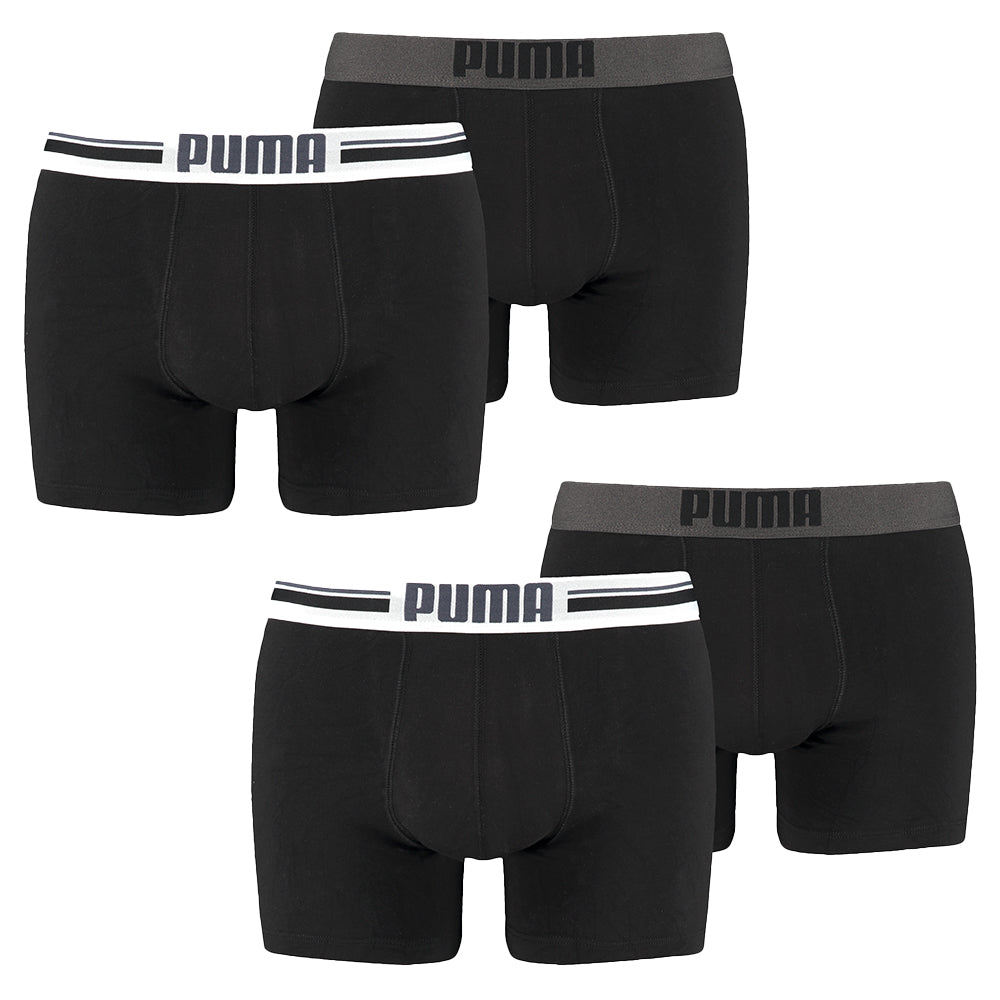 PUMA Herren Placed Logo Boxer 4P, black