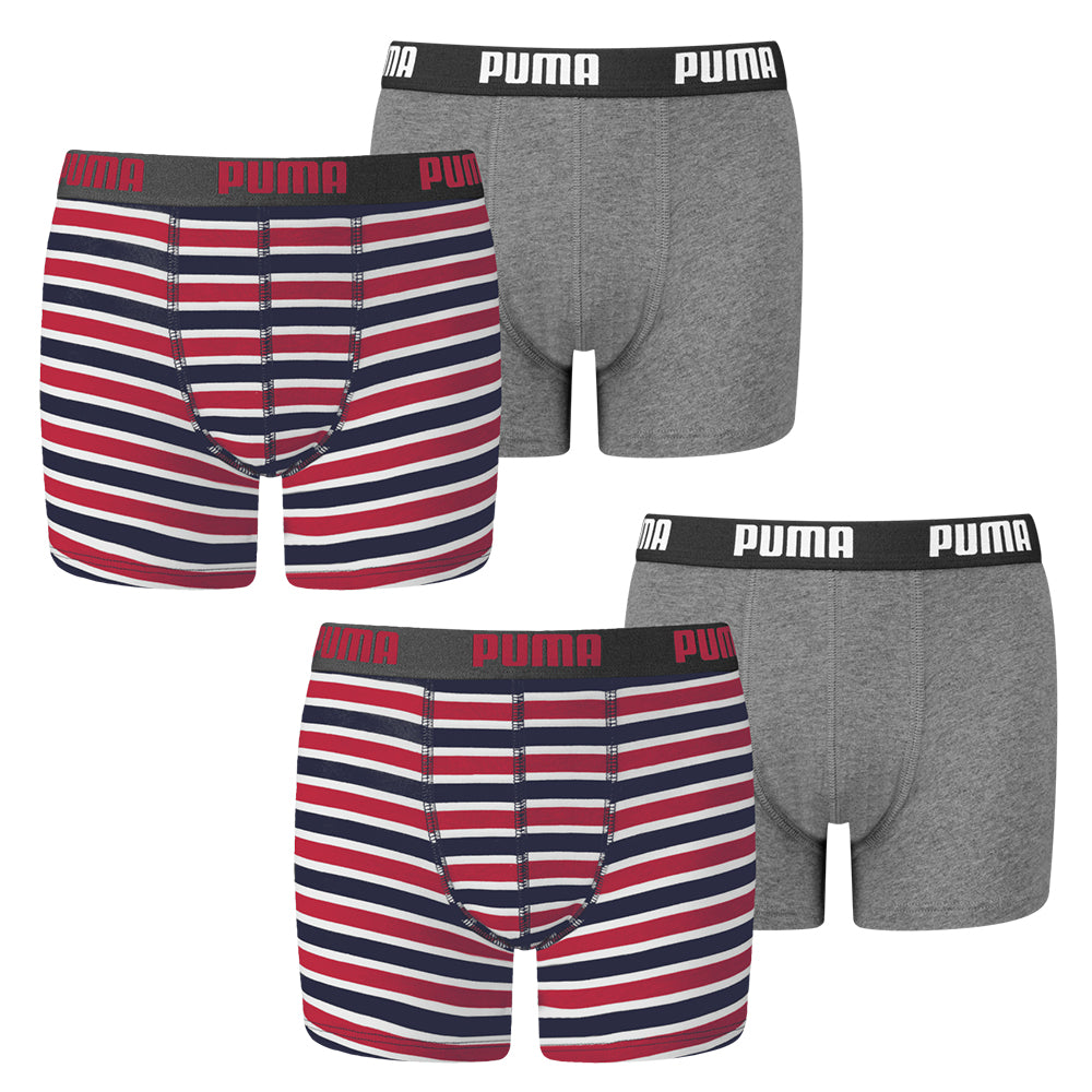PUMA, Boys Basic Boxer Print, 4er Pack, ribbon red