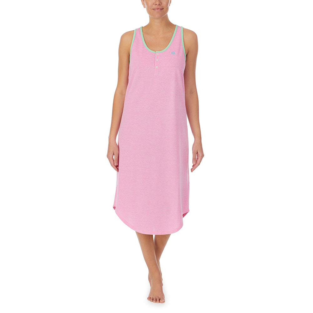 LAUREN HOME sleeveless Nachthemd Henley, IILN02083, Pink