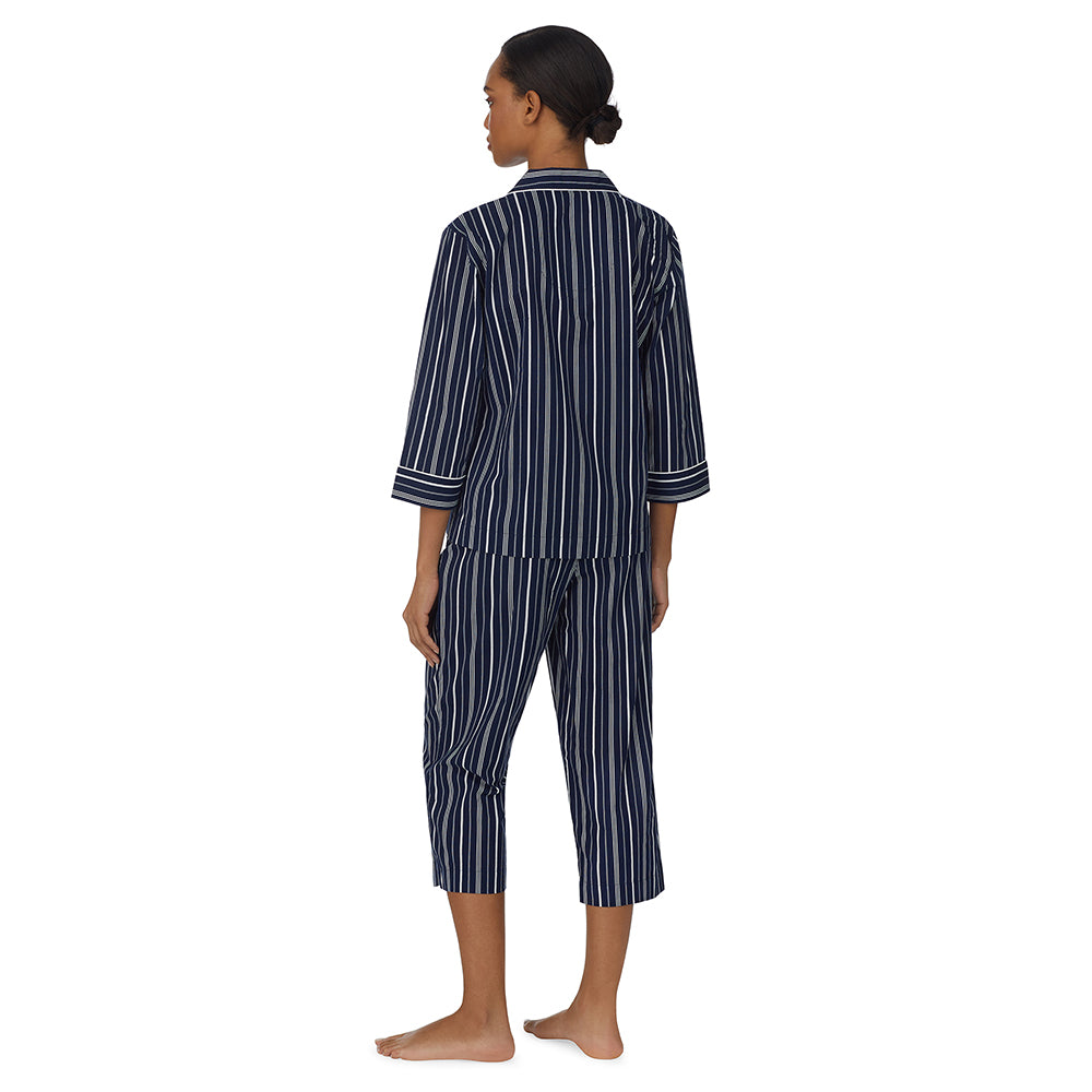 LAUREN HOME Pyjama durchgekn&ouml;pft, ILN92178 Navy Stripes