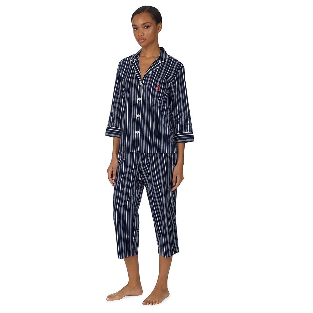 LAUREN HOME Pyjama durchgekn&ouml;pft, ILN92178 Navy Stripes