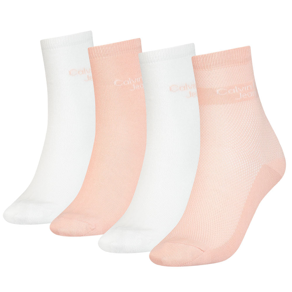 CKJ WOMEN 4P Socks TIN MESH GIFTBOX, pink combo, Onesize