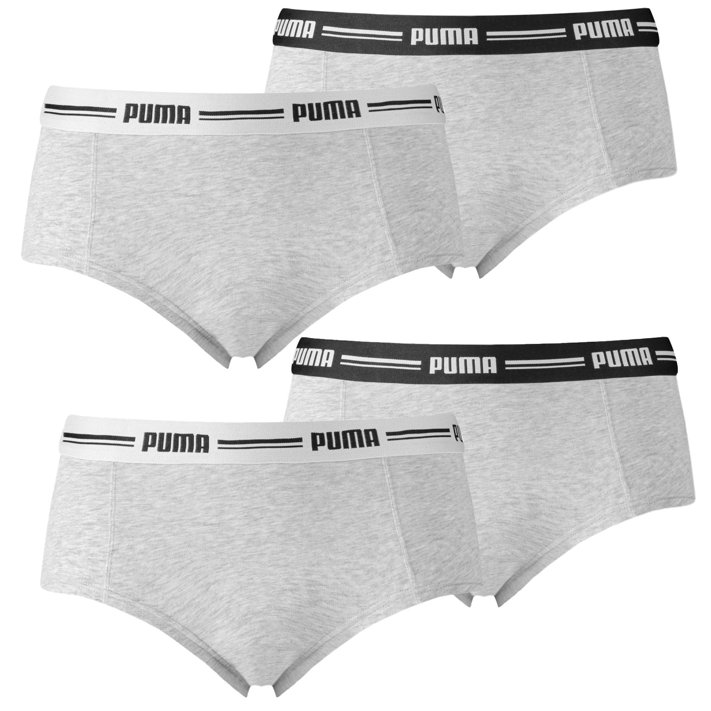 PUMA, Damen Minishorts, 4er Pack, grey / grey