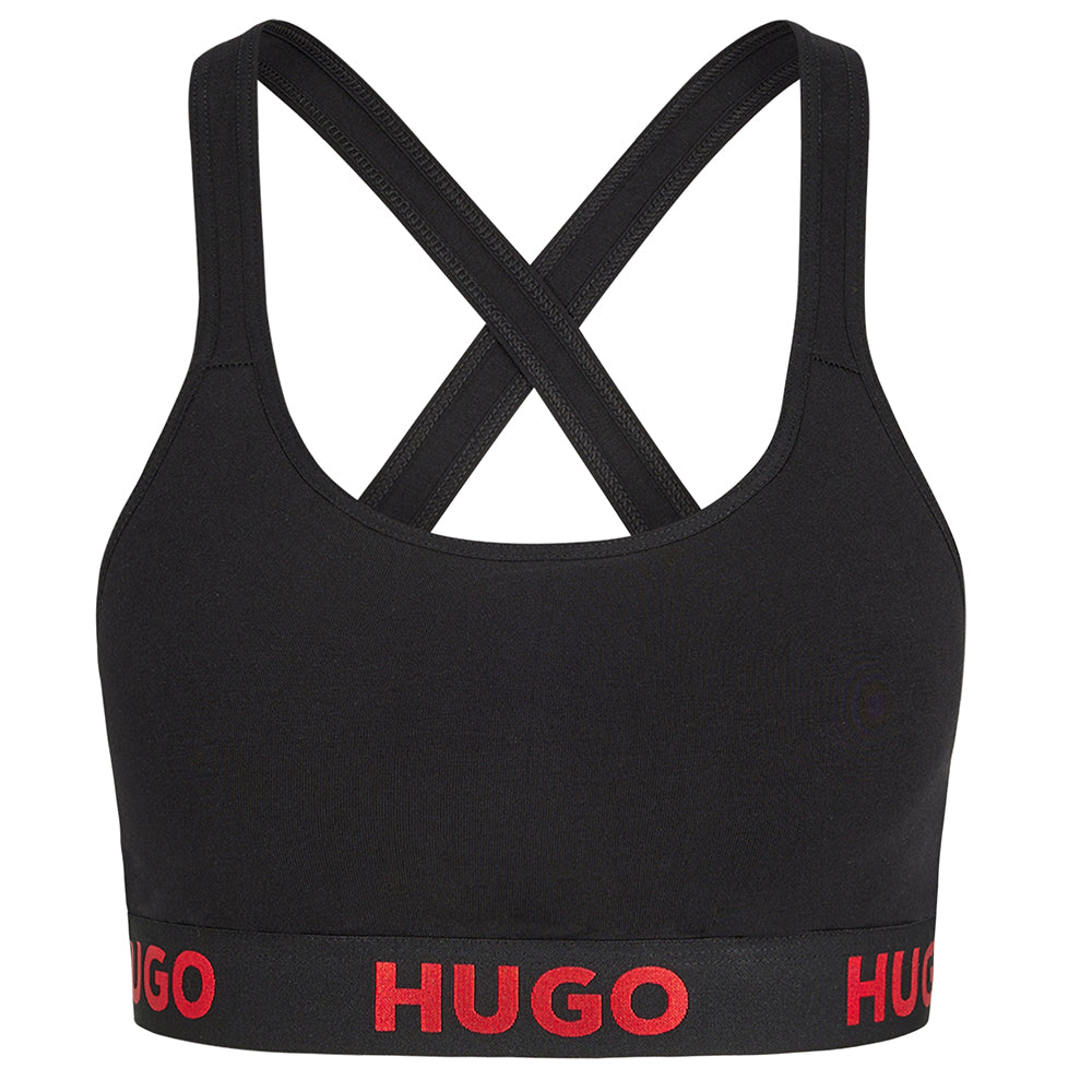 HUGO, padded Bralette sporty Logo, black