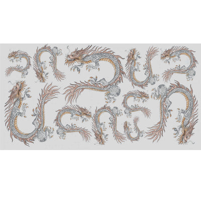 SIMONE BRUNS Kaschmirschal Dragon  handprinted Scarf - off white