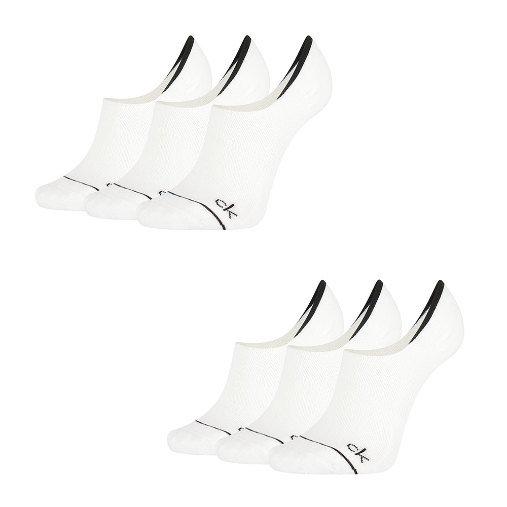 Calvin Klein CK Damen 6er Pack Athleisure Cushion Trainer Sneaker Liner Socks, white, Onesize