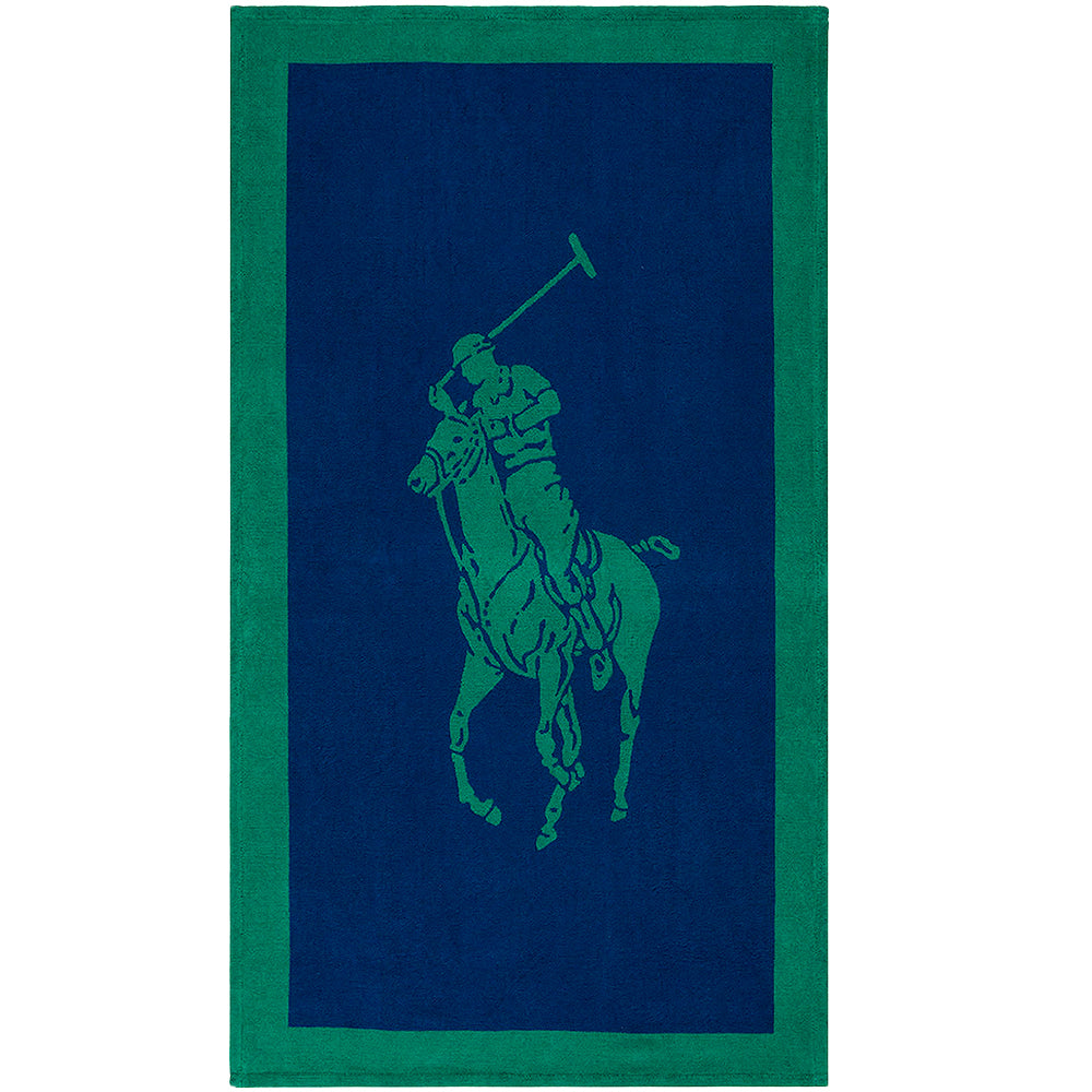 RALPH LAUREN Badetuch Polo Player, navy-green