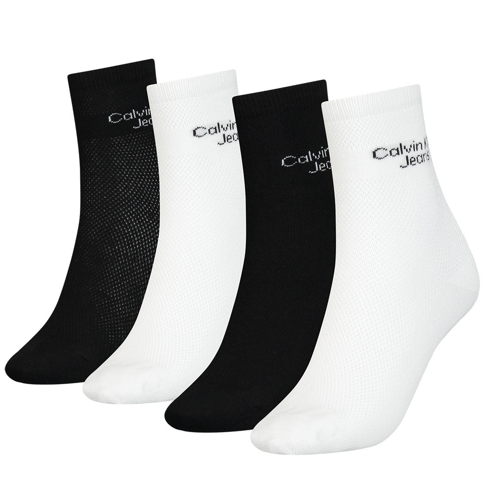 CKJ WOMEN 4P Socks TIN MESH GIFTBOX, black combo, Onesize