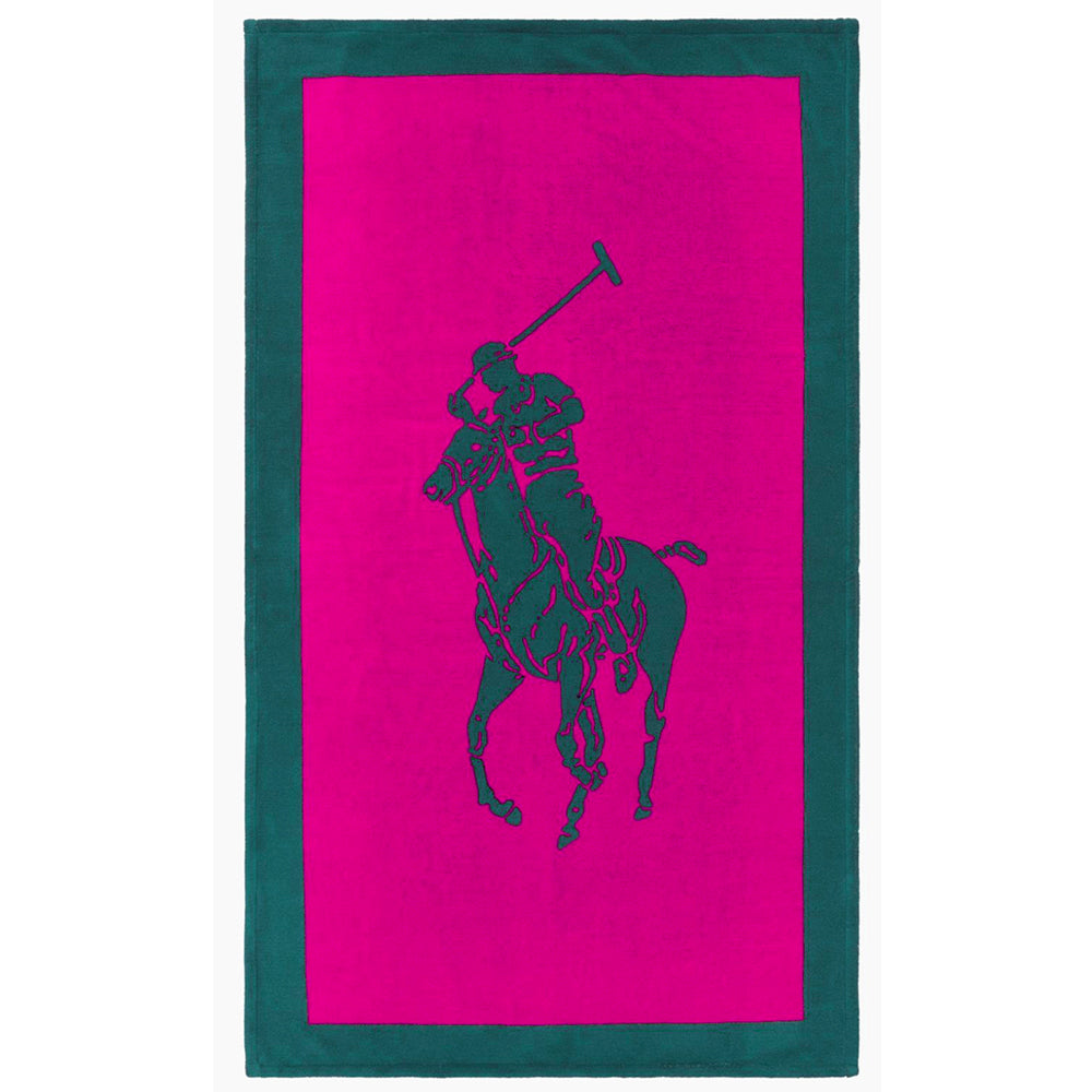 RALPH LAUREN Badetuch Polo Player, pink-navy