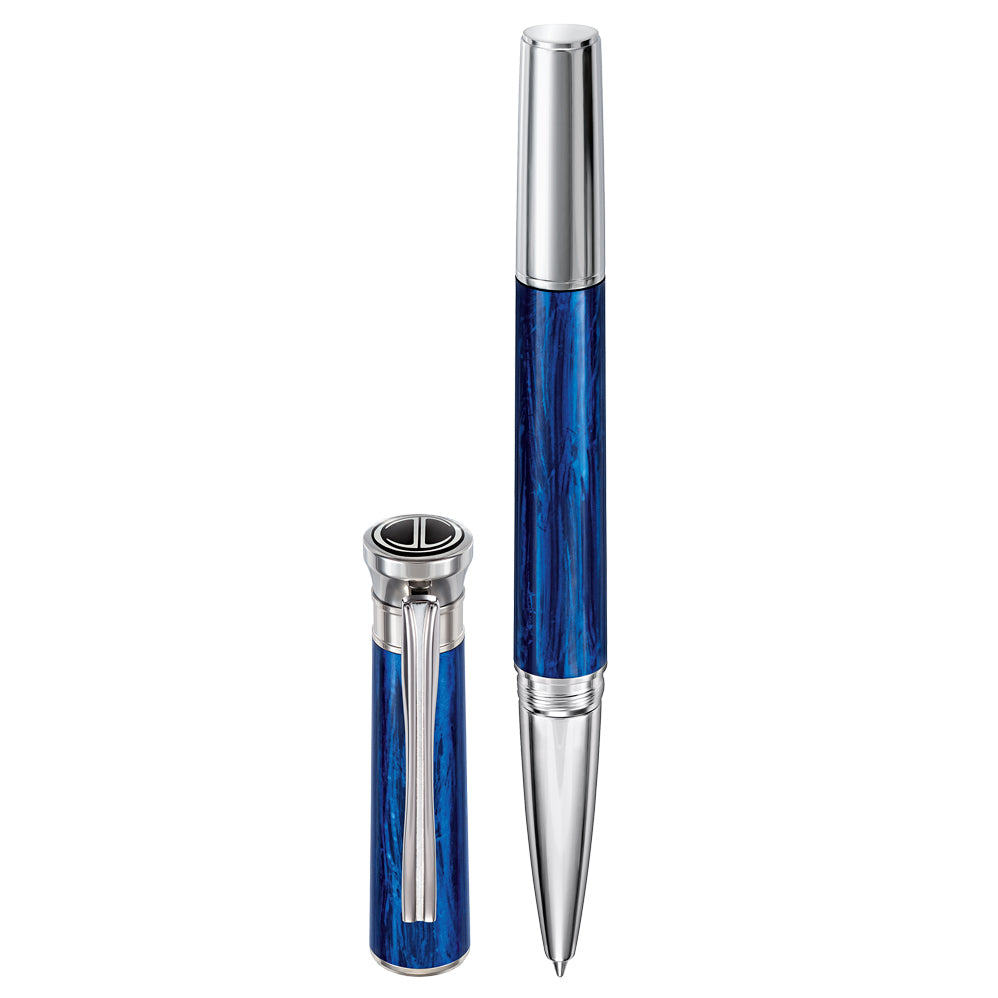 Davidoff 23013 Venice Schreibgerät Luxus Pen, Rollerball Blau / Silber lordoflabel