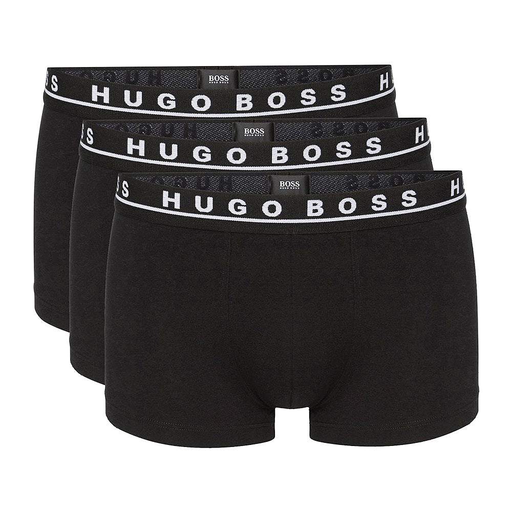 HUGO BOSS, Herren Boxershorts, 3er Pack, Cotton Stretch, Schwarz lordoflabel