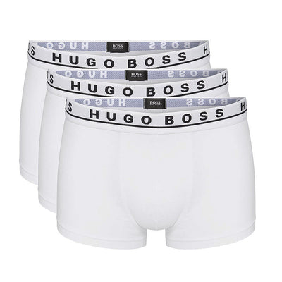 HUGO BOSS, Herren Boxershorts,  3er Pack, Cotton Stretch, Weiß lordoflabel