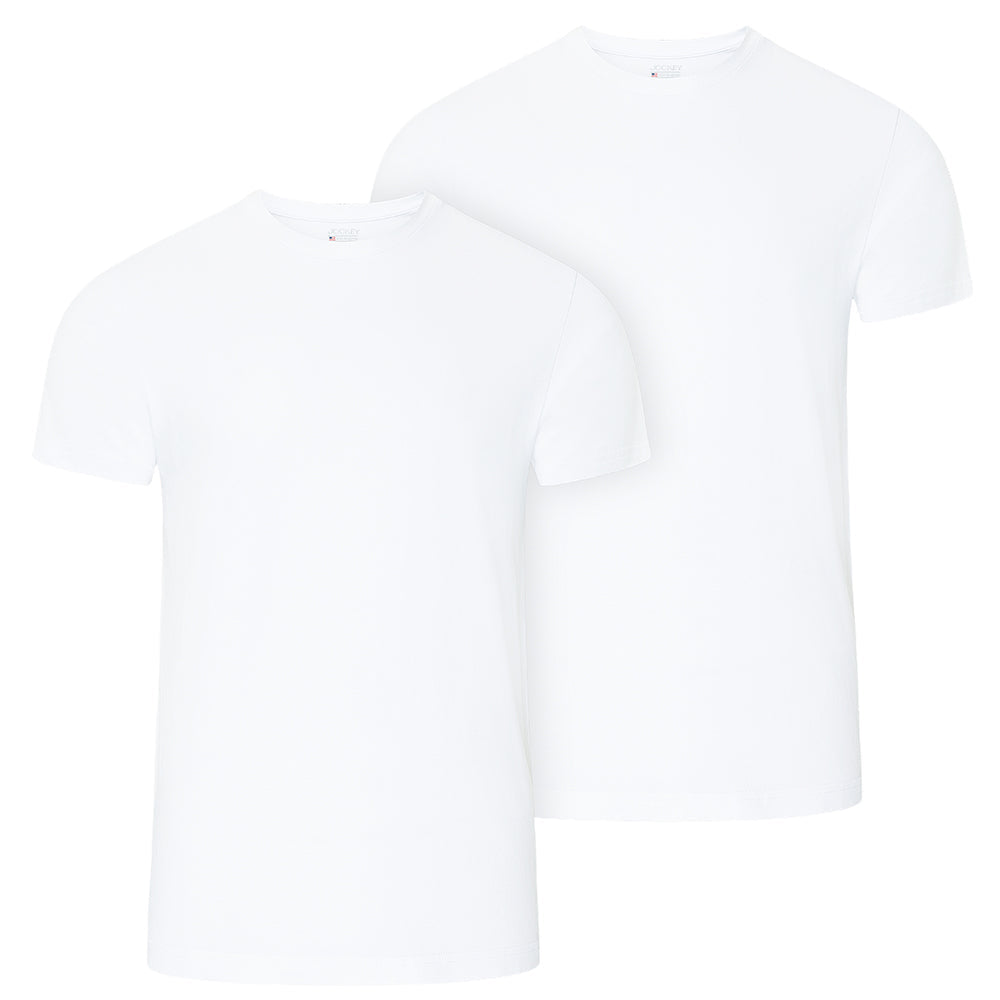 JOCKEY Herren R-Neck T-Shirt, 2er Pack, white lordoflabel