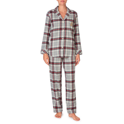 LAUREN BY RALPH LAUREN Pyjama durchgeknöpft, ILN92020F, Grey Plaid lordoflabel