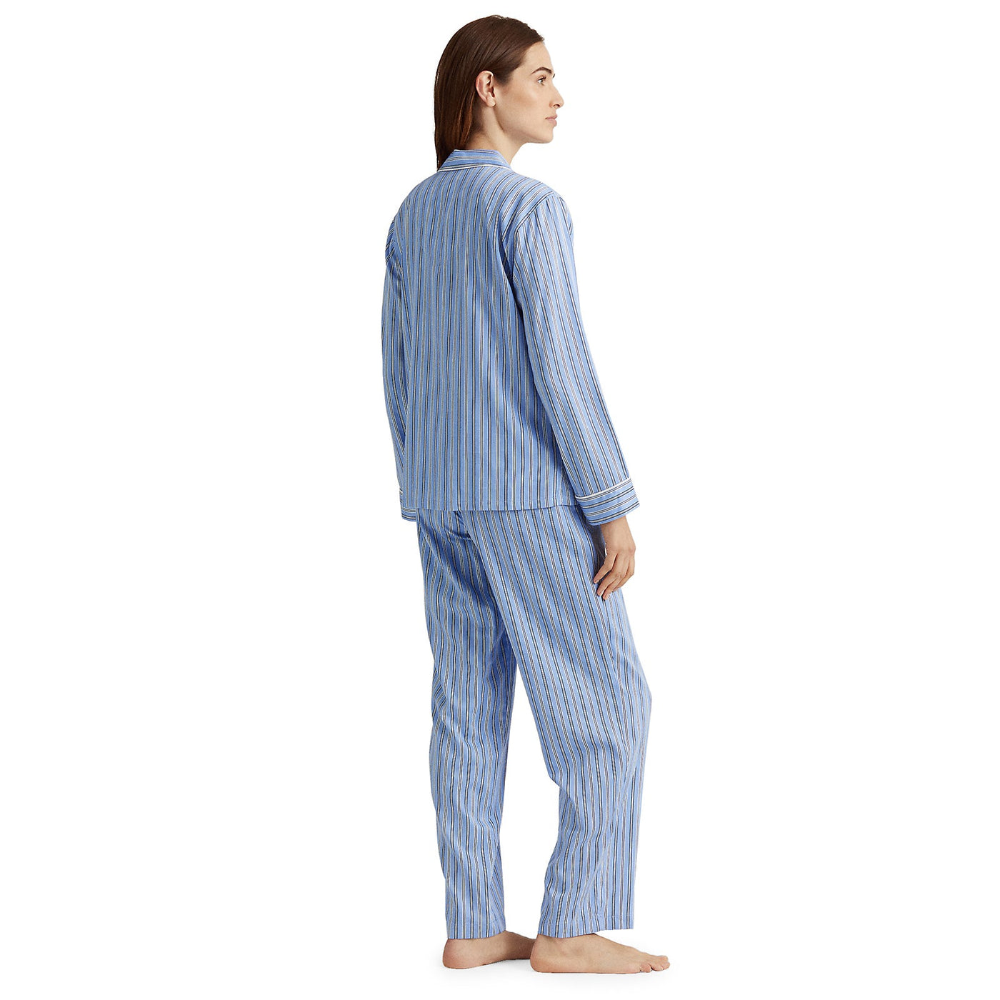 LAUREN HOME, Pyjama durchgeknöpft, ILN92133 Blue Stripes lordoflabel