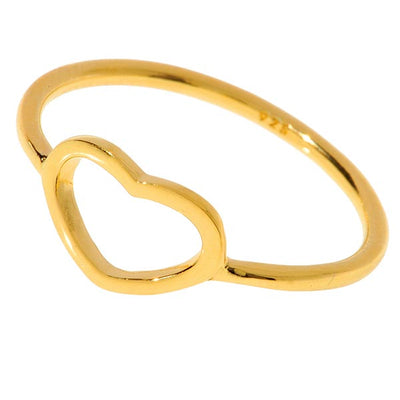 Leaf Herz Ring Silber vergoldet lordoflabel