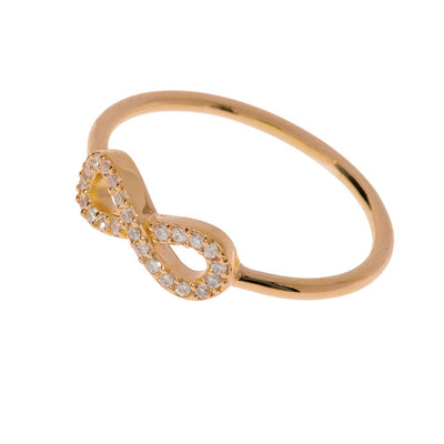 Leaf "Infinity" Ring mit Zirkonia Rosevergoldet lordoflabel