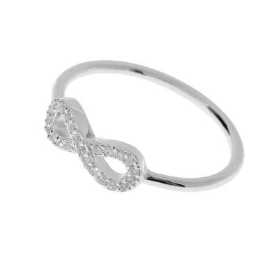Leaf "Infinity" Ring mit Zirkonia Silber Rhodiniert lordoflabel