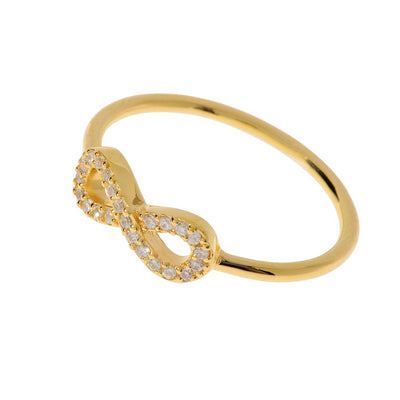 Leaf "Infinity" Ring mit Zirkonia Vergoldet lordoflabel