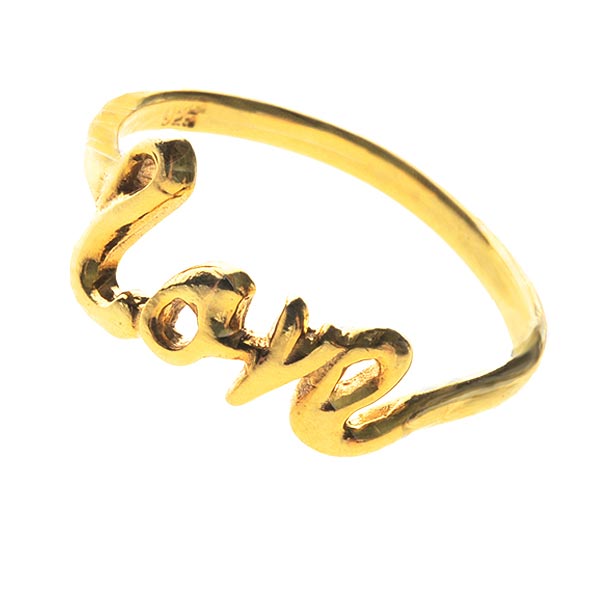 Leaf Love Ring Silber vergoldet lordoflabel