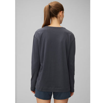 Marc O’Polo Body & Beach Damen Shirt, Crew Neck, LS, Graphit lordoflabel