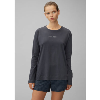 Marc O’Polo Body & Beach Damen Shirt, Crew Neck, LS, Graphit lordoflabel