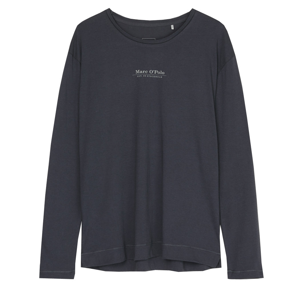 Marc O’Polo Body & Beach Damen Shirt, Crew Neck, LS, Graphit lordoflabel