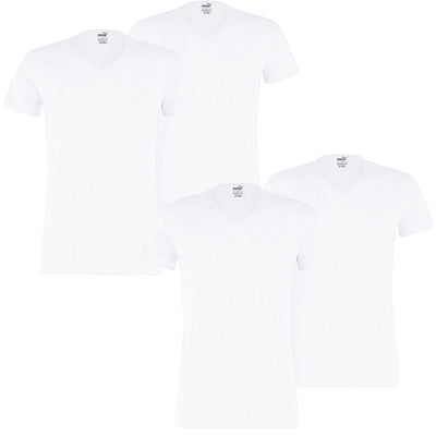 PUMA Herren Basic T-Shirt V-Neck, white lordoflabel