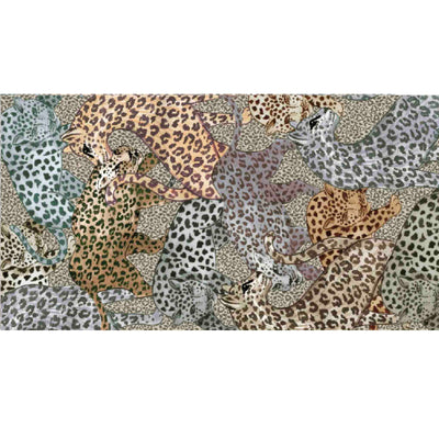 SIMONE BRUNS Kaschmirschal Leo Jungle  handprinted Scarf -light grey lordoflabel