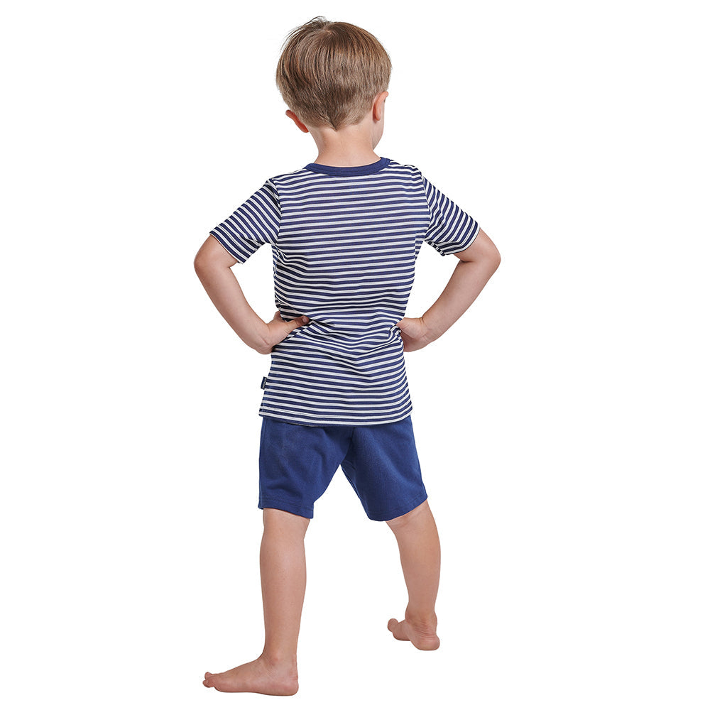 Schiesser Jungen-Schlafanzug kurz, blau lordoflabel