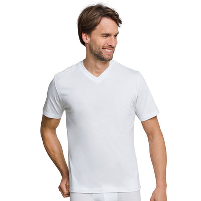 Schiesser,  V-Neck, American T-Shirt, 2er Pack, Weiss lordoflabel